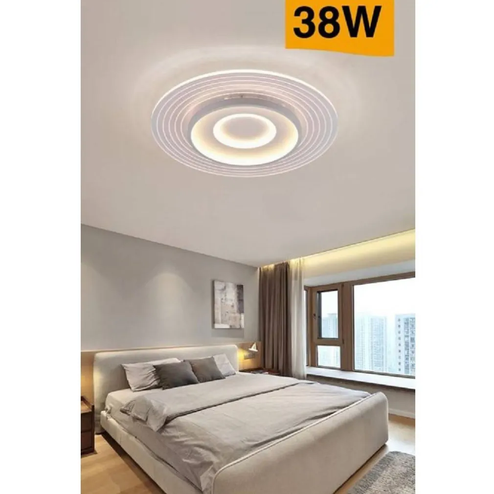 PLAFONIERA LED MODERNA 38 WATT FINITURA BIANCA LUCE CALDA FREDDA NATURALE C40-B