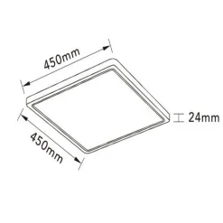 PLAFONIERA LED MODERNA ULTRA SLIM QUADRATA 45W IP40 TECNOLOGIA CCT CON SWITCH PQ-450-3C