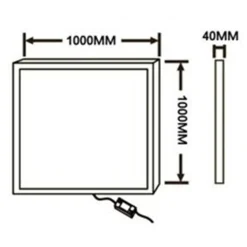 PLAFONIERA LED QUADRATA 60 W PANNELLO 100X100CM LUCE BIANCO FREDDO 6500K PL-1000