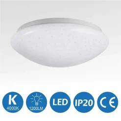 PLAFONIERA LED ROTONDA 12W LUCE BIANCA 4000K EFFETTO STELLE LAMPADA SOFFITTO