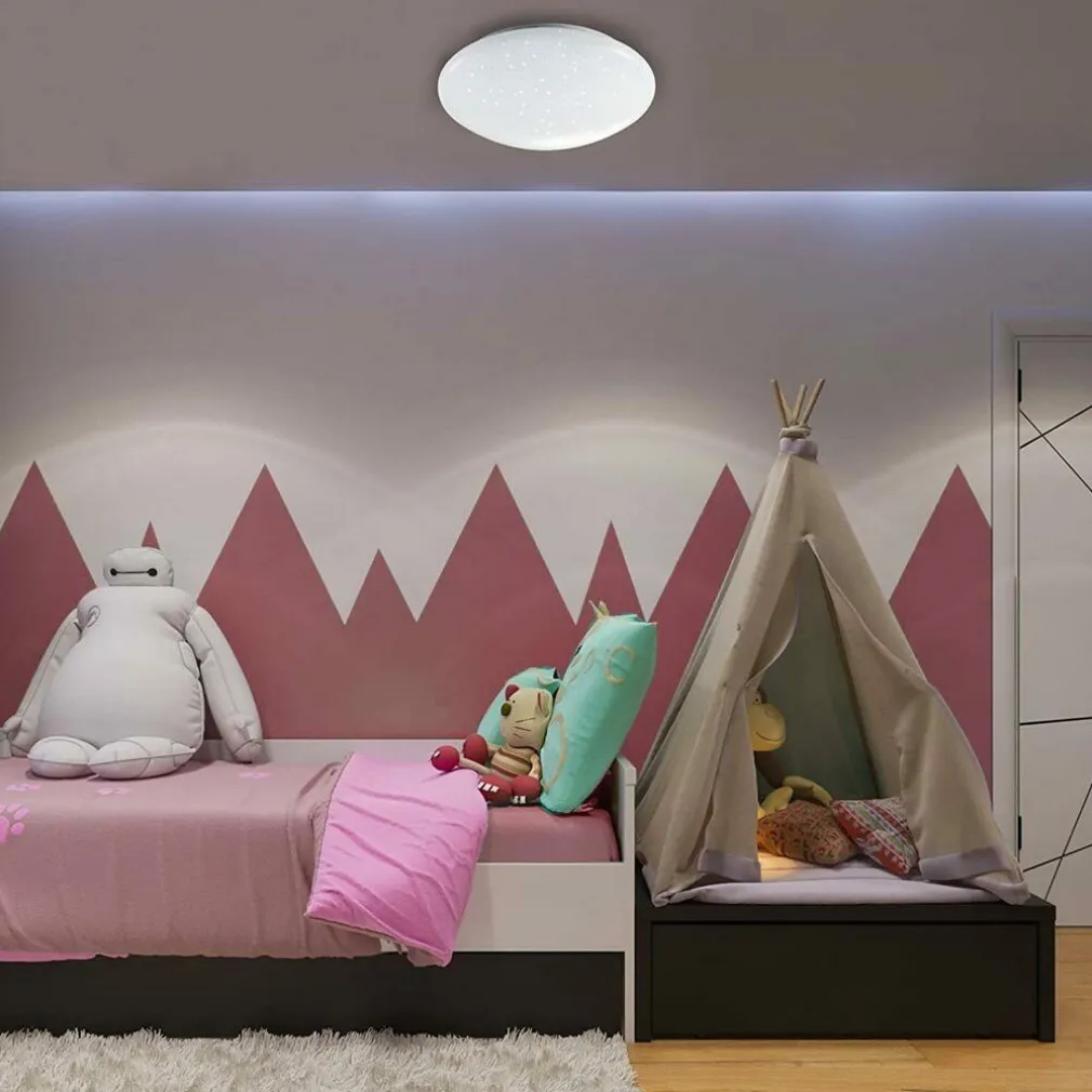 PLAFONIERA LED ROTONDA 12W LUCE BIANCA 4000K EFFETTO STELLE LAMPADA SOFFITTO