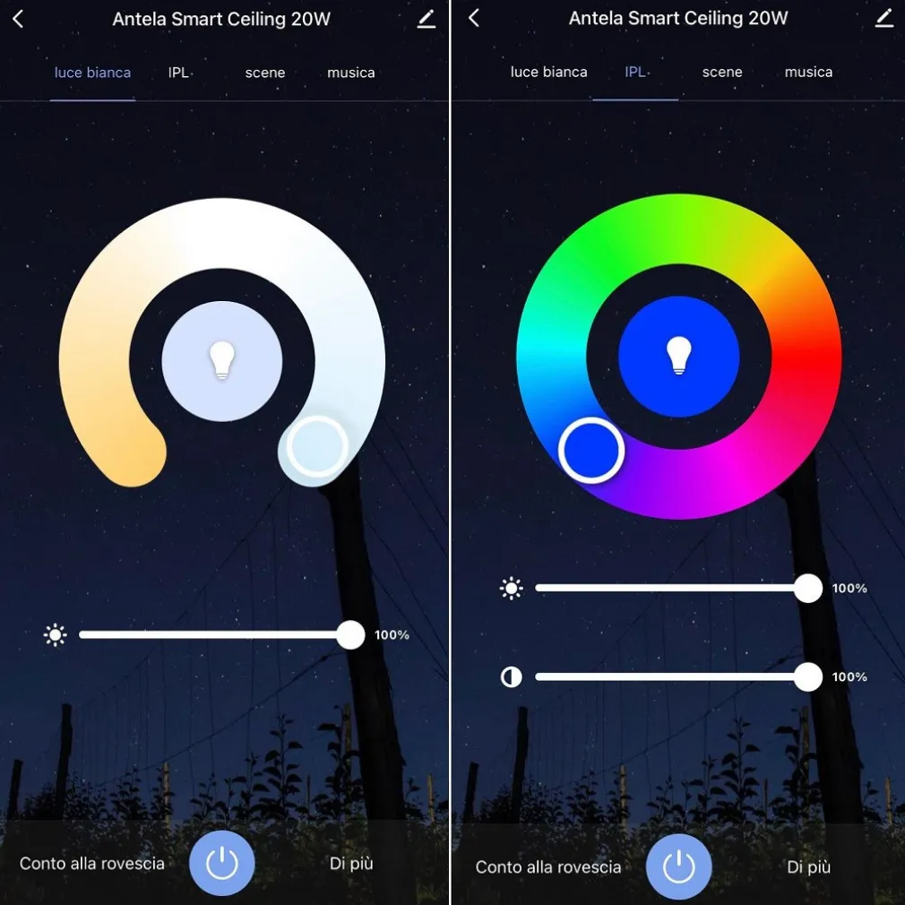 PLAFONIERA LED SMART 20W RGB CCT WIFI INTELLIGENTE DIMMERABILE SMARTPHONE ALEXA GOOGLE