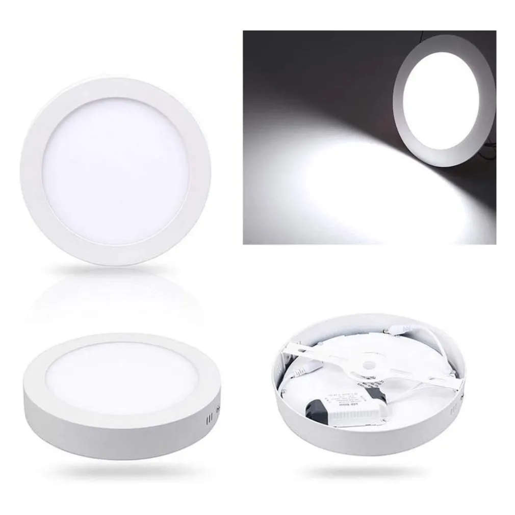 PLAFONIERA LED TONDA O QUADRATA DA SUPERFICIE PANNELLO DA 25W CALDO FREDDO NATUR