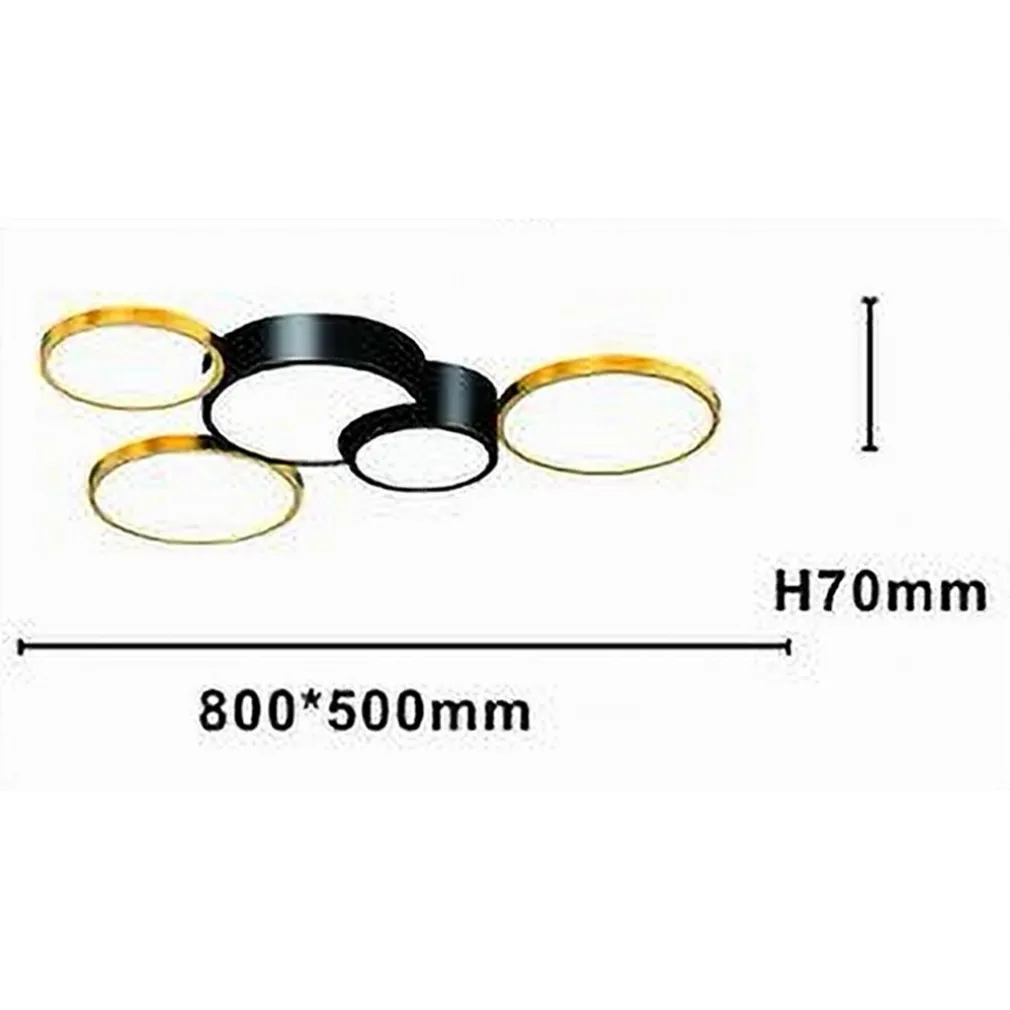 PLAFONIERA LED 48W 5 CERCHI ORO NERO LAMPADA DA SOFFITTO MODERNO LUCE 6500K 71022