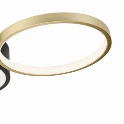 PLAFONIERA LED 36W 4 CERCHI ORO NERO LAMPADA DA SOFFITTO MODERNO LUCE 6500K 70968