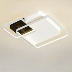 PLAFONIERA LED 35W 3 QUADRATI BIANCO NERO LAMPADARIO SOFFITTO LUCE NATURALE 70814