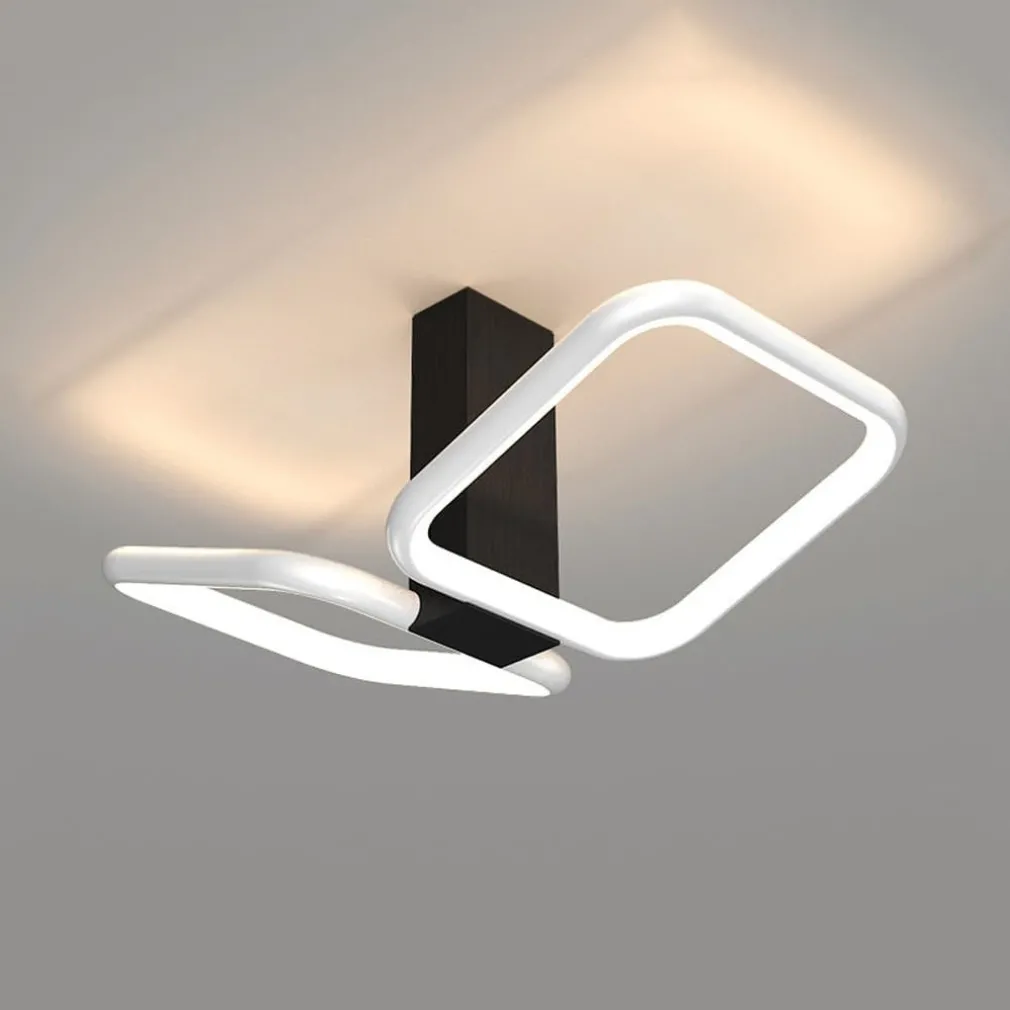 PLAFONIERA LED 20W 2 QUADRATI BIANCO DESIGN MODERNO LAMPADARIO DA SOFFITTO 50568