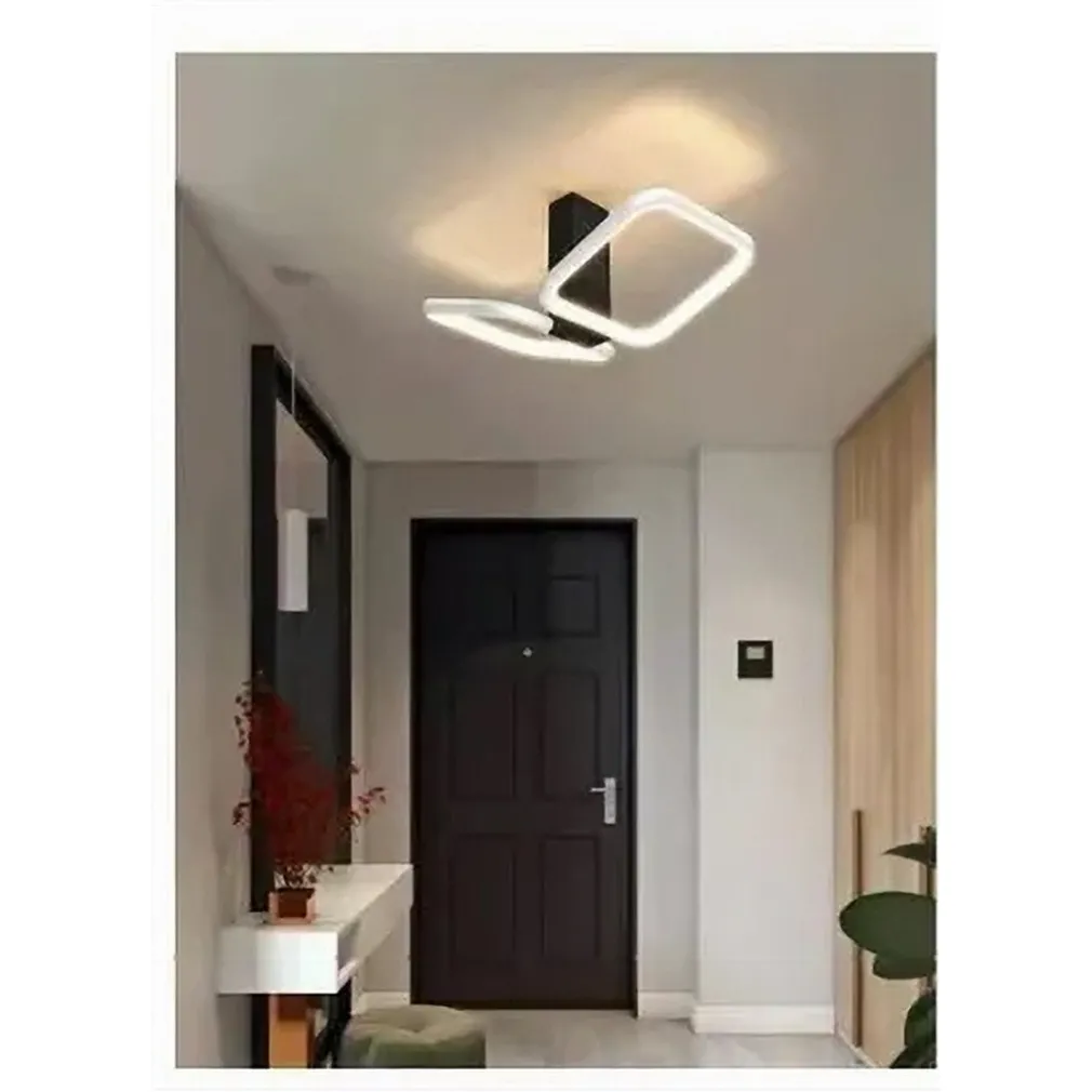 PLAFONIERA LED 20W 2 QUADRATI BIANCO DESIGN MODERNO LAMPADARIO DA SOFFITTO 50568
