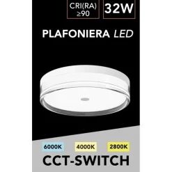 PLAFONIERA LED 32W A SOFFITTO MODERNA TECNOLOGIA CCT 3 TONALITÀ SELEZIONABILI BL400-3C
