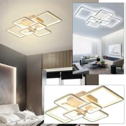 PLAFONIERA LED 70W CCT DA 3000K A 6500K 6 QUADRATI LAMPADA GEOMETRICA SOFFITTO C26-B3C