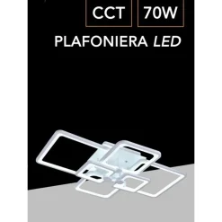 PLAFONIERA LED 70W CCT DA 3000K A 6500K 6 QUADRATI LAMPADA GEOMETRICA SOFFITTO C26-B3C