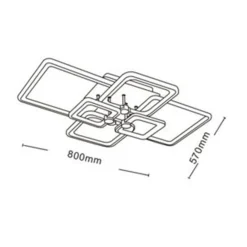 PLAFONIERA LED 70W CCT DA 3000K A 6500K 6 QUADRATI LAMPADA GEOMETRICA SOFFITTO C26-B3C