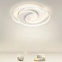 PLAFONIERA LED 45W CERCHIO SPIRALE VORTICE BIANCO LAMPADARIO SOFFITTO LUCE 4000K 70593