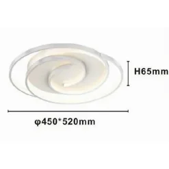PLAFONIERA LED 45W CERCHIO SPIRALE VORTICE BIANCO LAMPADARIO SOFFITTO LUCE 4000K 70593