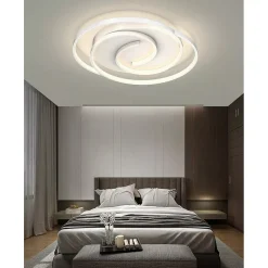 PLAFONIERA LED 45W CERCHIO SPIRALE VORTICE BIANCO LAMPADARIO SOFFITTO LUCE 4000K 70593