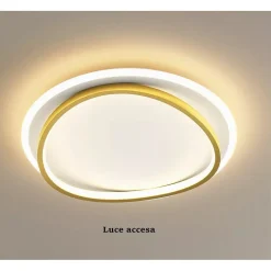 PLAFONIERA LED 36W CERCHIO BIANCO ORO MODERNO SOFFITTO TONDA LUCE NATURALE 71493