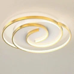 PLAFONIERA LED 45W CERCHIO SPIRALE VORTICE ORO LAMPADARIO SOFFITTO LUCE 4000K 70630