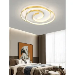 PLAFONIERA LED 45W CERCHIO SPIRALE VORTICE ORO LAMPADARIO SOFFITTO LUCE 4000K 70630