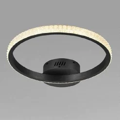 PLAFONIERA LED 24W CERCHIO EFFETTO CRISTALLO NERO LUCE FREDDA CALDA NATURALE 31722