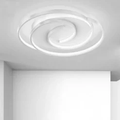PLAFONIERA LED 45W CERCHIO SPIRALE VORTICE BIANCO LAMPADARIO SOFFITTO LUCE 6500K 70609