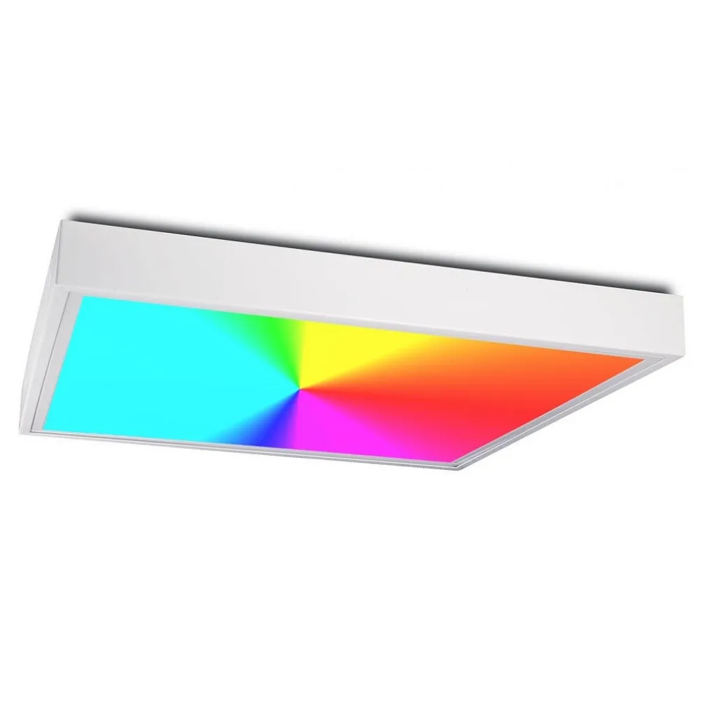 PLAFONIERA LED 94W LUCE RGB+3000K RGBW 24V CROMOTERAPIA LAMPADA SOFFITTO 62X62CM
