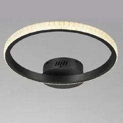 PLAFONIERA LED 28W NERO CERCHIO EFFETTO CRISTALLO LUCE CALDA NATURALE FREDDA 31753