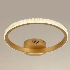 PLAFONIERA LED 28W ORO CERCHIO EFFETTO CRISTALLO LUCE CALDA NATURALE FREDDA 31760