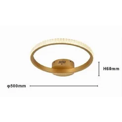 PLAFONIERA LED 28W ORO CERCHIO EFFETTO CRISTALLO LUCE CALDA NATURALE FREDDA 31760