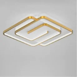 PLAFONIERA LED 48W QUADRATA SPIRALE VORTICE ORO LAMPADARIO SOFFITTO LUCE 6500K 70661