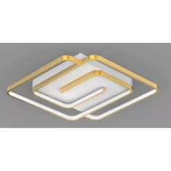 PLAFONIERA LED 48W QUADRATA SPIRALE VORTICE ORO LAMPADARIO SOFFITTO LUCE 6500K 70661