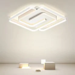 PLAFONIERA LED 48W QUADRATA SPIRALE VORTICE BIANCO LAMPADARIO SOFFITTO LUCE 4000K 70616