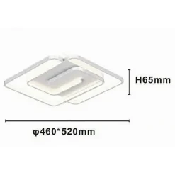 PLAFONIERA LED 48W QUADRATA SPIRALE VORTICE BIANCO LAMPADARIO SOFFITTO LUCE 6500K 70623