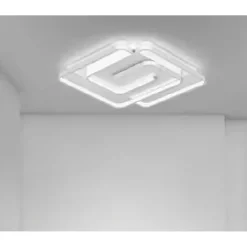 PLAFONIERA LED 48W QUADRATA SPIRALE VORTICE BIANCO LAMPADARIO SOFFITTO LUCE 6500K 70623