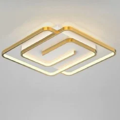 PLAFONIERA LED 48W QUADRATA SPIRALE VORTICE ORO LAMPADARIO SOFFITTO LUCE 4000K 70654