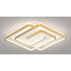PLAFONIERA LED 48W QUADRATA SPIRALE VORTICE ORO LAMPADARIO SOFFITTO LUCE 4000K 70654