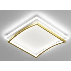 PLAFONIERA LED 48W QUADRATO BIANCO ORO DESIGN MODERNO SOFFITTO LUCE FREDDA 71523