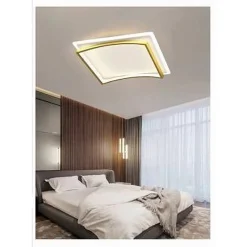PLAFONIERA LED 48W QUADRATO BIANCO ORO DESIGN MODERNO SOFFITTO LUCE FREDDA 71523