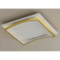 PLAFONIERA LED 48W QUADRATO BIANCO ORO DESIGN MODERNO SOFFITTO LUCE FREDDA 71523