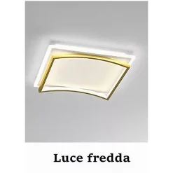 PLAFONIERA LED 48W QUADRATO BIANCO ORO DESIGN MODERNO SOFFITTO LUCE FREDDA 71523
