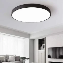 PLAFONIERA LED 70W ROTONDA LAMPADA DA SOFFITTO NERO LAMPADARIO LUCE FREDDA 02591