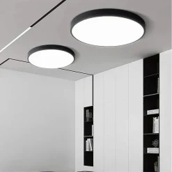 PLAFONIERA LED 70W ROTONDA LAMPADA DA SOFFITTO NERO LAMPADARIO LUCE FREDDA 02591