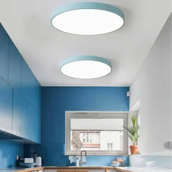 PLAFONIERA LED 70W ROTONDA LAMPADA SOFFITTO BLU/CELESTE LAMPADARIO LUCE NATURALE 02645