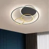 PLAFONIERA LED 55W TONDO CON CERCHI NERO ORO LAMPADA DA SOFFITTO LUCE 6500K 70883