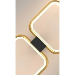 PLAFONIERA LED 20WATT 2 QUADRATI ORO DESIGN MODERNO LAMPADARIO DA SOFFITTO 50575