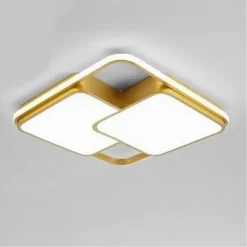 PLAFONIERA LED 48WATT QUADRATO ORO MODERNO LAMPADARIO SOFFITTO LUCE FREDDA 71462