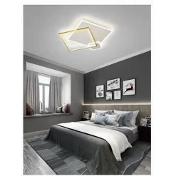 PLAFONIERA LED 46WATT QUADRATO ORO MODERNO LAMPADARIO SOFFITTO LUCE BIANCO 71486
