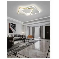 PLAFONIERA LED 46WATT QUADRATO ORO MODERNO LAMPADARIO SOFFITTO LUCE BIANCO 71486