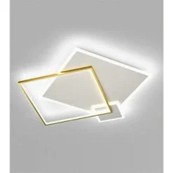 PLAFONIERA LED 46WATT QUADRATO ORO MODERNO LAMPADARIO SOFFITTO LUCE BIANCO 71486