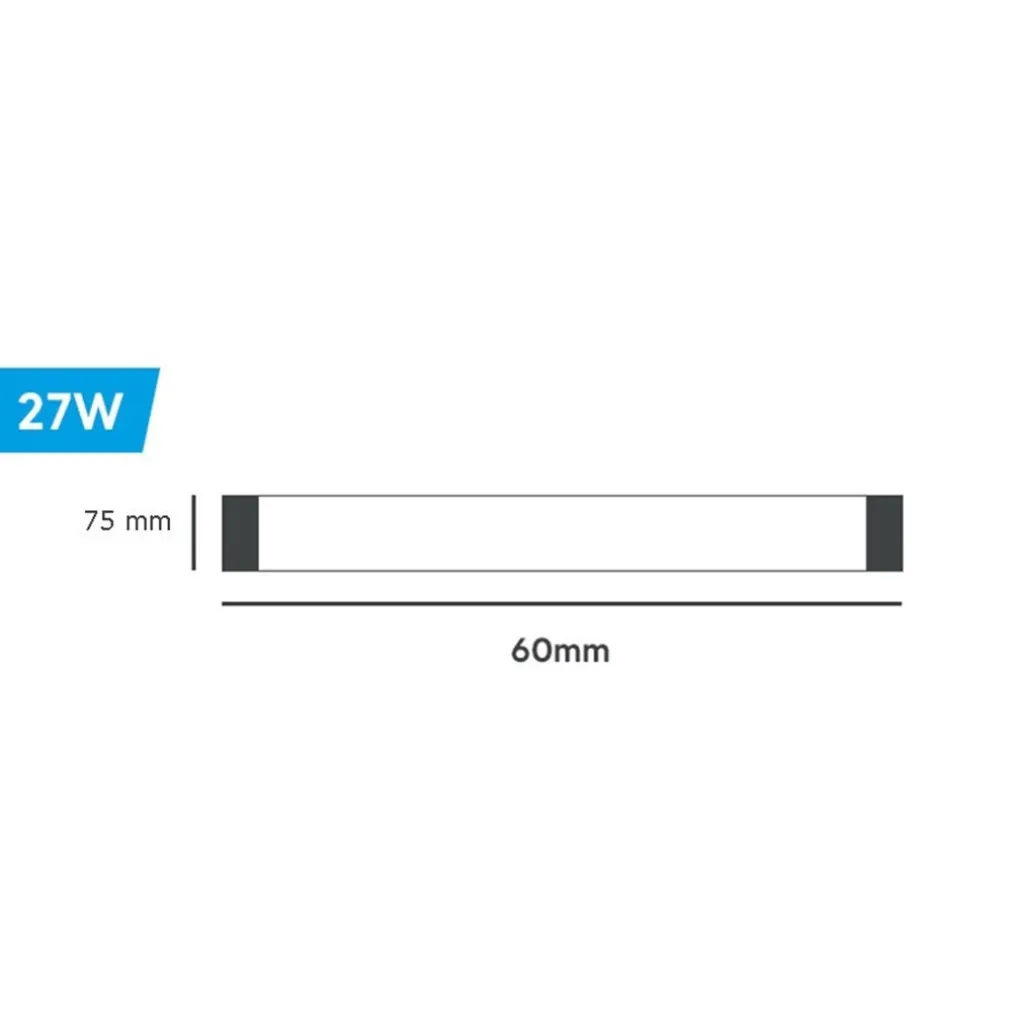 PLAFONIERA LINEARE LED SLIM 27 W 60 CM TECNOLOGIA CCT SWITCH ALTA LUMINOSITÀ IP20 PF-60-3C
