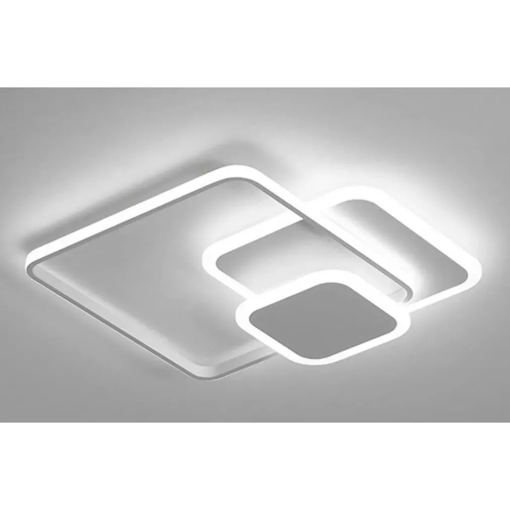 PLAFONIERA LUCE FREDDA LED QUADRATA 50W LAMPADARIO SOFFITTO BIANCO MODERNO 50064